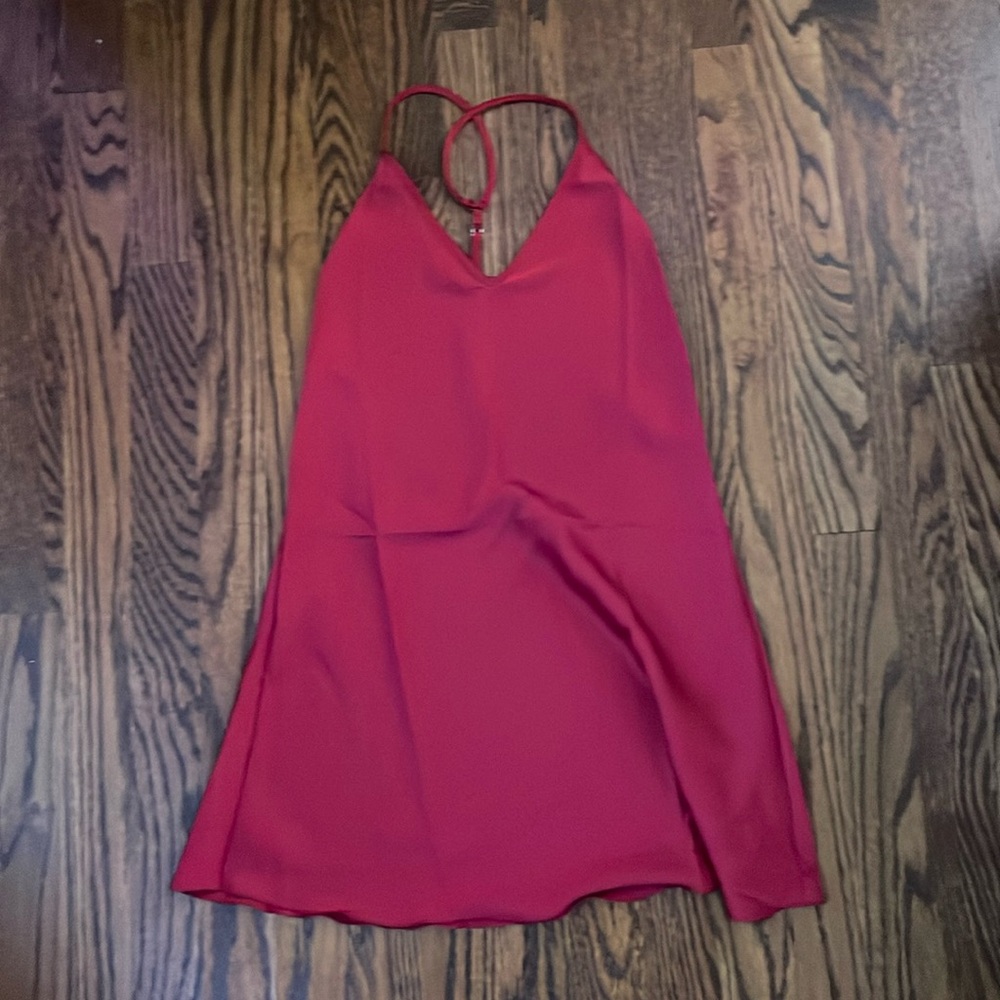 Backless satin slip dress